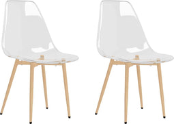 vidaXL - Eetkamerstoelen - 2 - st - PET - transparant