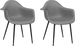 vidaXL - Eetkamerstoelen - 2 - st - PP - grijs