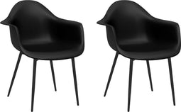 vidaXL - Eetkamerstoelen - 2 - st - PP - zwart