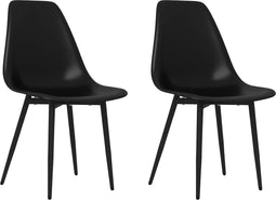 vidaXL - Eetkamerstoelen - 2 - st - PP - zwart