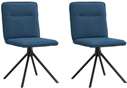 vidaXL - Eetkamerstoelen - 2 - st - stof - blauw