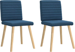 vidaXL - Eetkamerstoelen - 2 - st - stof - blauw
