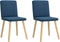vidaXL - Eetkamerstoelen - 2 - st - stof - blauw