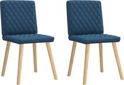 vidaXL - Eetkamerstoelen - 2 - st - stof - blauw
