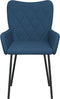 vidaXL - Eetkamerstoelen - 2 - st - stof - blauw