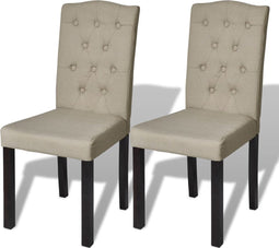 vidaXL - Eetkamerstoelen - 2 - st - stof - camel
