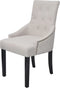 vidaXL - Eetkamerstoelen - 2 - st - stof - crèmegrijs