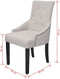 vidaXL - Eetkamerstoelen - 2 - st - stof - crèmegrijs