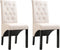 vidaXL - Eetkamerstoelen - 2 - st - stof - crèmekleurig