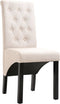 vidaXL - Eetkamerstoelen - 2 - st - stof - crèmekleurig
