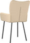 vidaXL - Eetkamerstoelen - 2 - st - stof - crèmekleurig