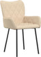 vidaXL - Eetkamerstoelen - 2 - st - stof - crèmekleurig