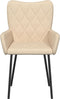 vidaXL - Eetkamerstoelen - 2 - st - stof - crèmekleurig