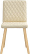 vidaXL - Eetkamerstoelen - 2 - st - stof - crèmekleurig