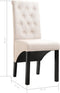 vidaXL - Eetkamerstoelen - 2 - st - stof - crèmekleurig