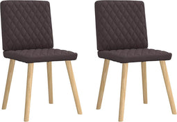 vidaXL - Eetkamerstoelen - 2 - st - stof - donkerbruin