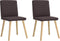 vidaXL - Eetkamerstoelen - 2 - st - stof - donkerbruin