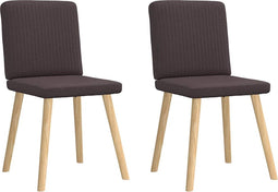 vidaXL - Eetkamerstoelen - 2 - st - stof - donkerbruin