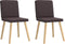 vidaXL - Eetkamerstoelen - 2 - st - stof - donkerbruin