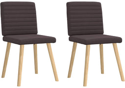 vidaXL - Eetkamerstoelen - 2 - st - stof - donkerbruin
