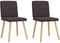 vidaXL - Eetkamerstoelen - 2 - st - stof - donkerbruin