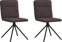 vidaXL - Eetkamerstoelen - 2 - st - stof - donkerbruin