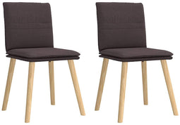 vidaXL - Eetkamerstoelen - 2 - st - stof - donkerbruin