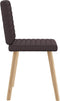 vidaXL - Eetkamerstoelen - 2 - st - stof - donkerbruin