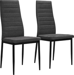 vidaXL - Eetkamerstoelen - 2 - st - stof - donkergrijs
