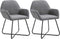 vidaXL - Eetkamerstoelen - 2 - st - stof - donkergrijs