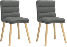 vidaXL - Eetkamerstoelen - 2 - st - stof - donkergrijs