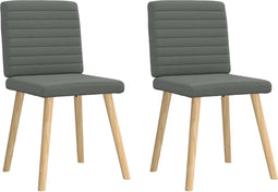 vidaXL - Eetkamerstoelen - 2 - st - stof - donkergrijs
