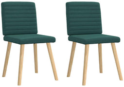 vidaXL - Eetkamerstoelen - 2 - st - stof - donkergroen
