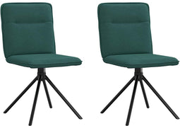 vidaXL - Eetkamerstoelen - 2 - st - stof - donkergroen