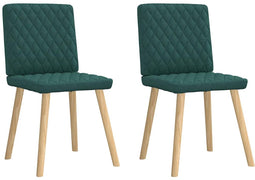vidaXL - Eetkamerstoelen - 2 - st - stof - donkergroen