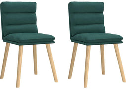 vidaXL - Eetkamerstoelen - 2 - st - stof - donkergroen