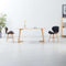 vidaXL - Eetkamerstoelen - 2 - st - stof - en - gebogen - hout - donkergrijs