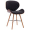 vidaXL - Eetkamerstoelen - 2 - st - stof - en - gebogen - hout - donkergrijs