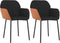 vidaXL - Eetkamerstoelen - 2 - st - stof - en - kunstleer - zwart