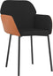 vidaXL - Eetkamerstoelen - 2 - st - stof - en - kunstleer - zwart