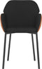 vidaXL - Eetkamerstoelen - 2 - st - stof - en - kunstleer - zwart