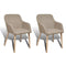 vidaXL - Eetkamerstoelen - 2 - st - stof - en - massief - eikenhout - beige