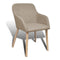 vidaXL - Eetkamerstoelen - 2 - st - stof - en - massief - eikenhout - beige