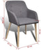 vidaXL - Eetkamerstoelen - 2 - st - stof - en - massief - eikenhout - lichtgrijs