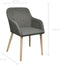 vidaXL - Eetkamerstoelen - 2 - st - stof - en - massief - eikenhout - lichtgrijs