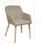 vidaXL - Eetkamerstoelen - 2 - st - stof - en - massief - eikenhout - beige