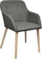 vidaXL - Eetkamerstoelen - 2 - st - stof - en - massief - eikenhout - lichtgrijs
