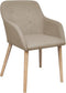 vidaXL - Eetkamerstoelen - 2 - st - stof - en - massief - eikenhout - beige