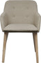 vidaXL - Eetkamerstoelen - 2 - st - stof - en - massief - eikenhout - beige