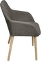 vidaXL - Eetkamerstoelen - 2 - st - stof - en - massief - eikenhout - lichtgrijs